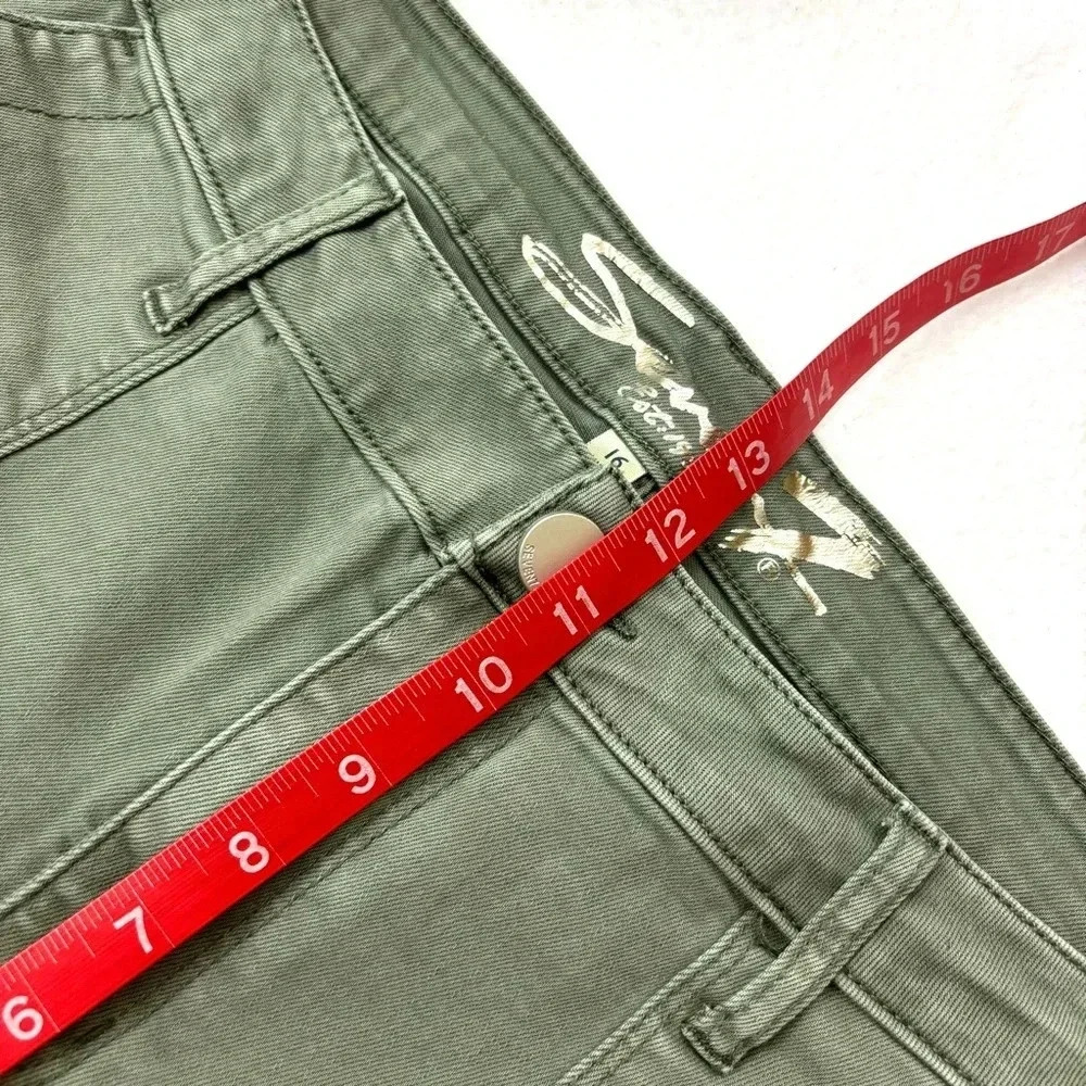Seven7 Green Military Utility Ankle Stretch Midrise Ankle Skinny Pants Size 16 - Picture 15 of 15